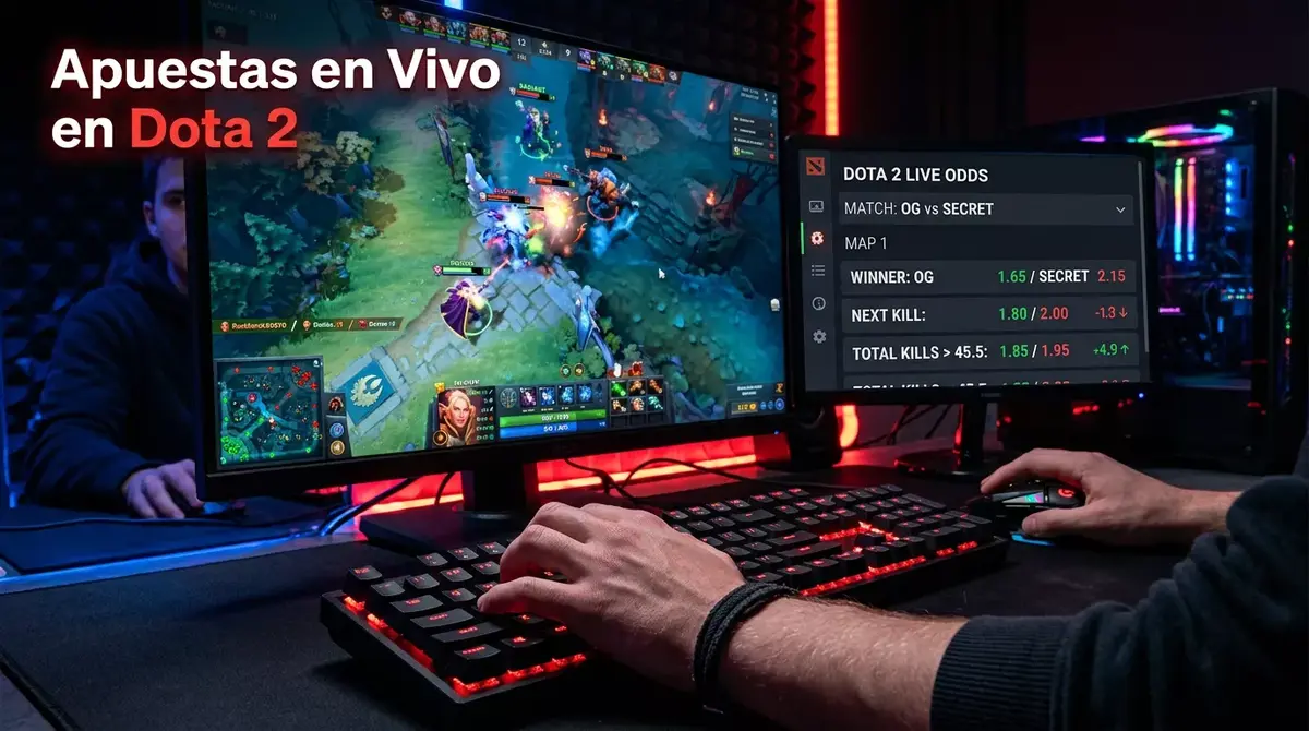 Apuestas en vivo en Dota 2 con indicadores in-game y cuotas en tiempo real