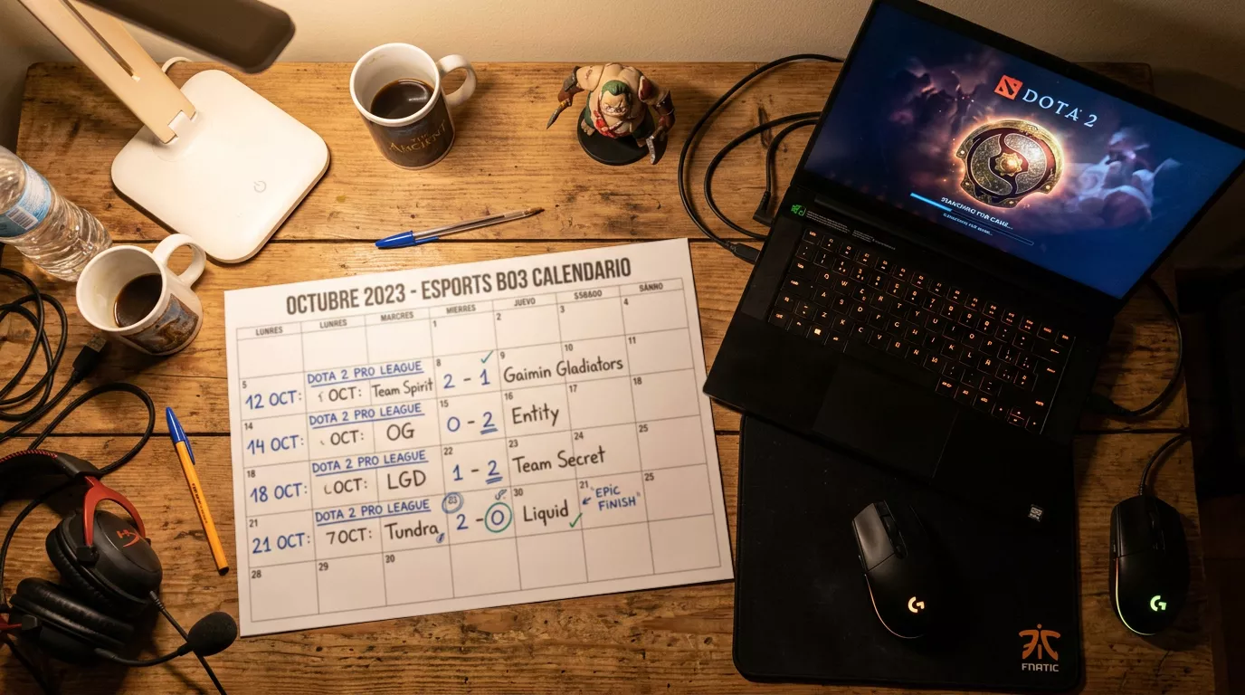 Diagrama de series Bo3 y Bo5 en Dota 2 con líneas de hándicap de mapas