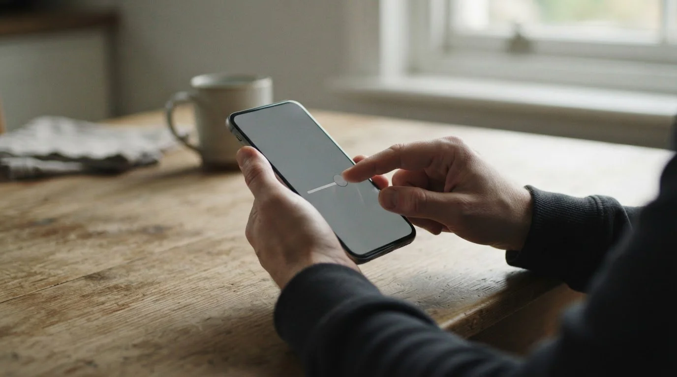 Manos ajustando un límite de depósito en un teléfono móvil